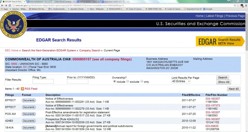 USSEC (UNITED STATES Securities And Exchange Commission)